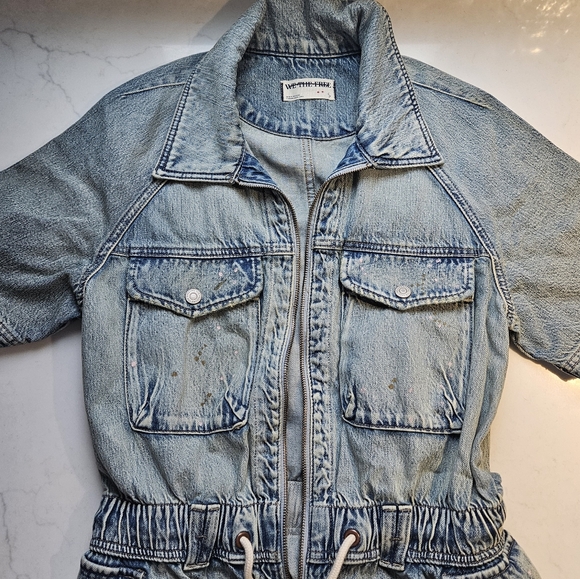 NWOT Free People We The Free Mojave Denim Shortall - Saguaro, Sz Small - Picture 7 of 12